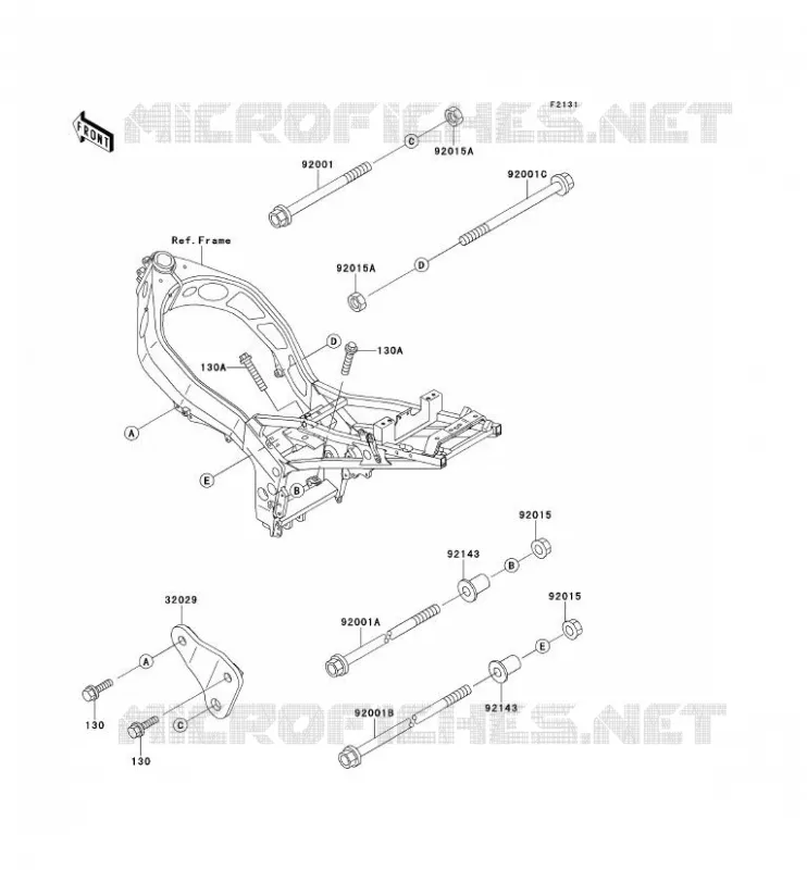 PIECE DE CADRE (COUVERTURE) Kawasaki MOTOS 600 1996 NINJA ZX-6R  ZX600-F2