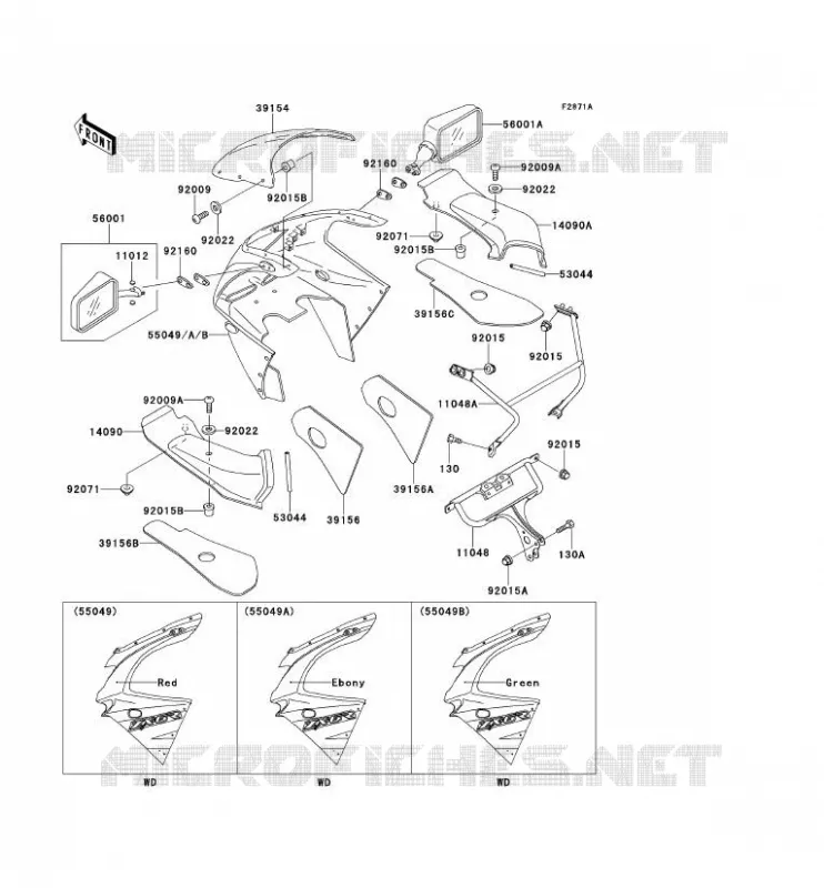 CARENAGE Kawasaki MOTOS 600 1996 NINJA ZX-6R  ZX600-F2