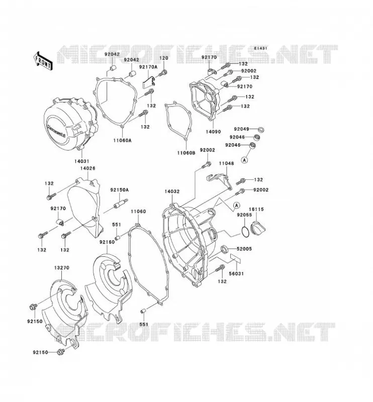 COUVERCLES MOTEUR Kawasaki MOTOS 600 1997 NINJA ZX-6R  ZX600-F3