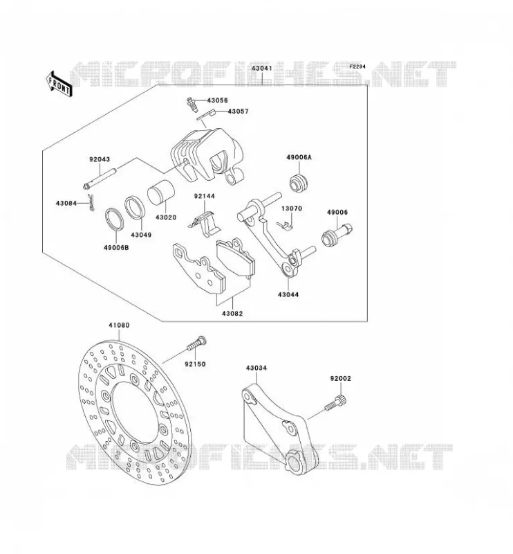 FREIN ARRIERE Kawasaki MOTOS 600 1997 NINJA ZX-6R  ZX600-F3