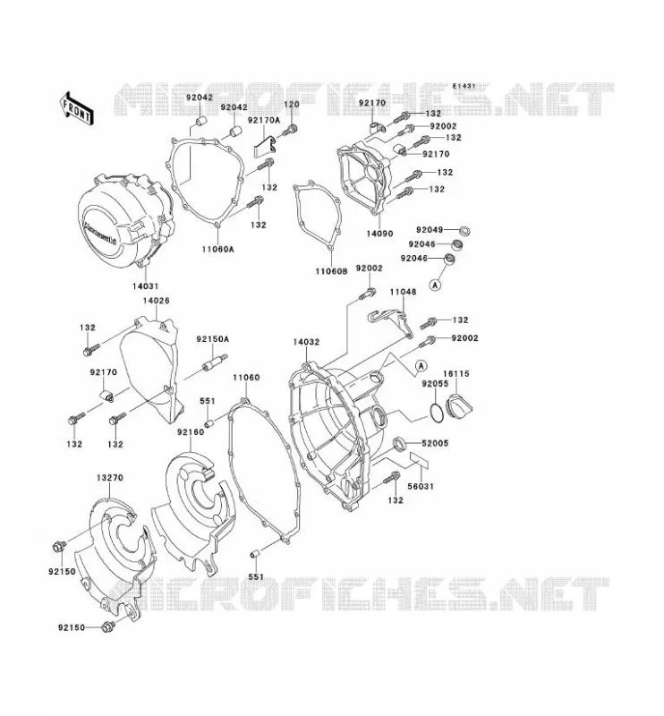 COUVERCLES MOTEUR Kawasaki MOTOS 600 1997 NINJA ZX-6R  ZX600-F3