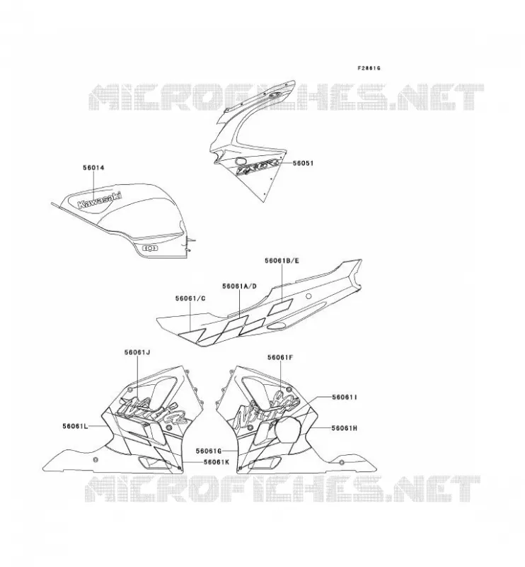 DECALS(SILVER) Kawasaki MOTOS 600 1997 NINJA ZX-6R  ZX600-F3