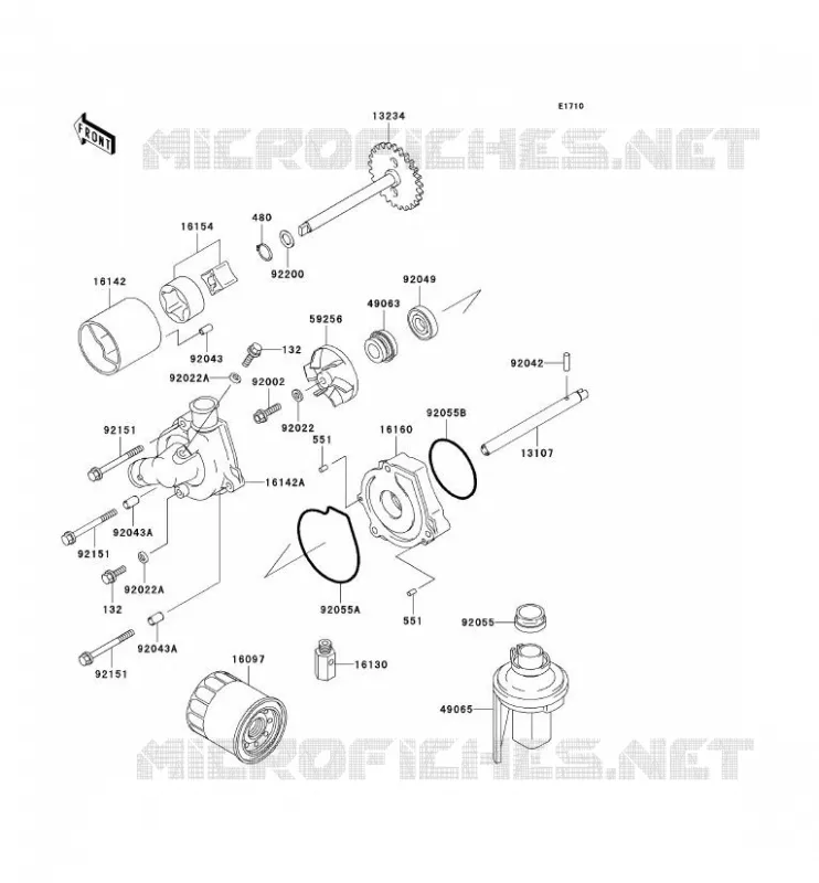 POMPE A HUILE/FILTRE &Agrave; HUILE Kawasaki MOTOS 600 1998 NINJA ZX-6R  ZX600-G1
