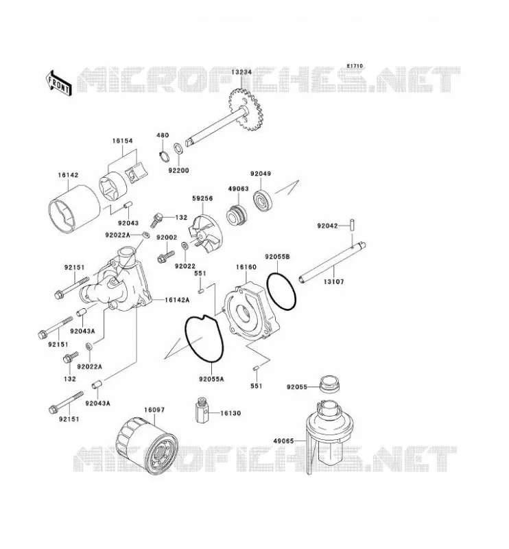 POMPE A HUILE/FILTRE &Agrave; HUILE Kawasaki MOTOS 600 1998 NINJA ZX-6R  ZX600-G1