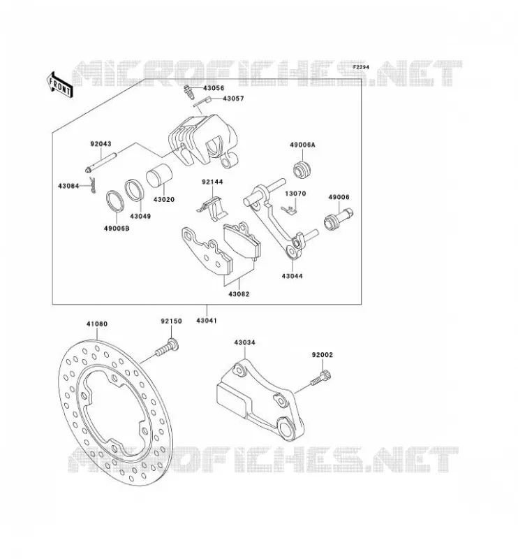 FREIN ARRIERE Kawasaki MOTOS 600 1999 NINJA ZX-6R  ZX600-G2