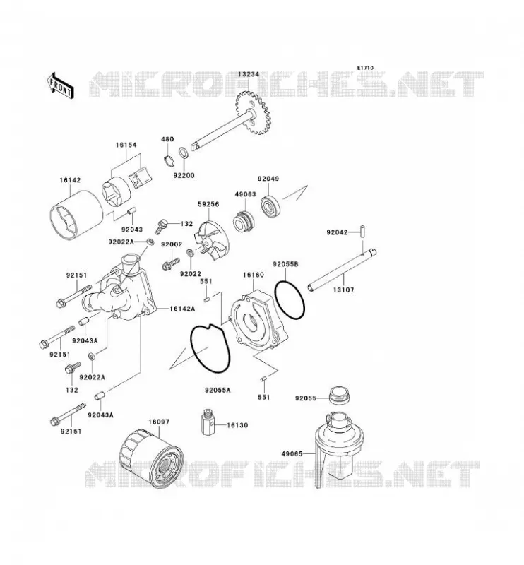 POMPE A HUILE/FILTRE &Agrave; HUILE Kawasaki MOTOS 600 1999 NINJA ZX-6R  ZX600-G2