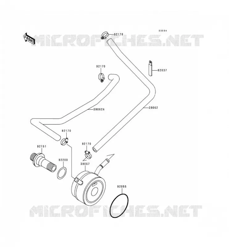 RADIATEUR D'HUILE Kawasaki MOTOS 600 1999 NINJA ZX-6R  ZX600-H2