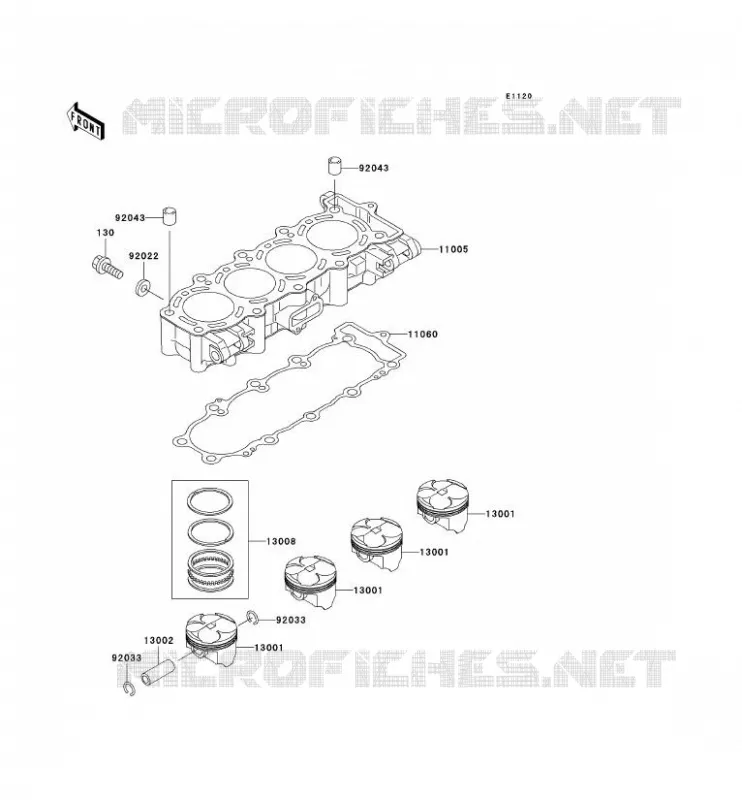 CYLINDRE/PISTON Kawasaki MOTOS 600 2000 NINJA ZX-6R  ZX600-J1
