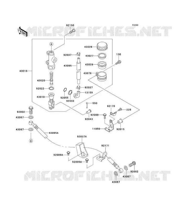 MAITRE CYLINDRE ARRI&Egrave;RE Kawasaki MOTOS 600 2000 NINJA ZX-6R  ZX600-J1