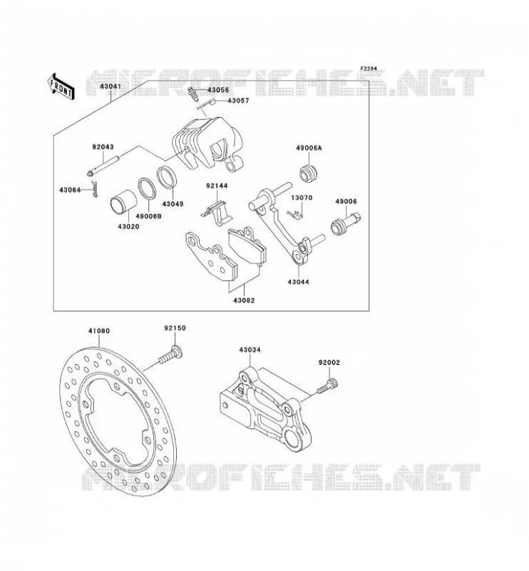FREIN ARRIERE Kawasaki MOTOS 600 2000 NINJA ZX-6R  ZX600-J1