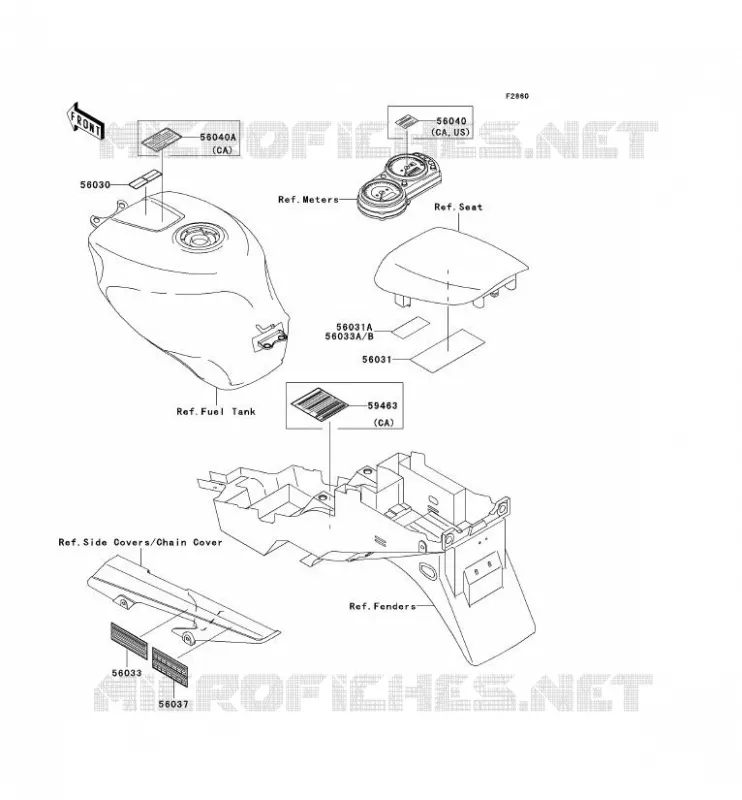 LABEL Kawasaki MOTOS 600 2000 NINJA ZX-6R  ZX600-J1