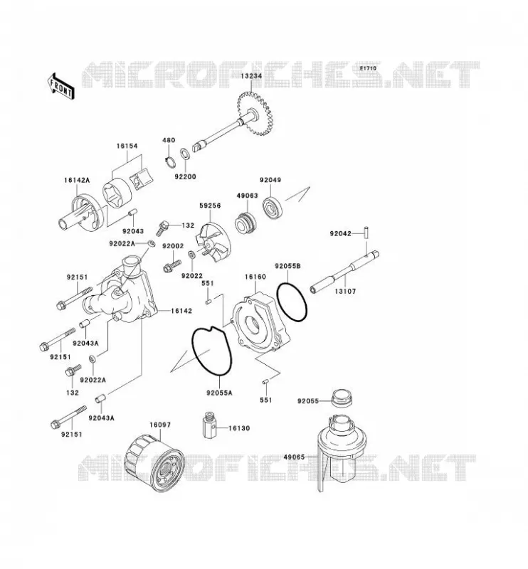 POMPE A HUILE/FILTRE &Agrave; HUILE Kawasaki MOTOS 600 2000 NINJA ZX-6R  ZX600-J1