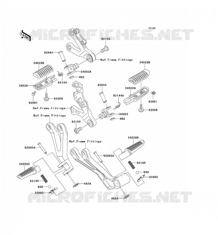 REPOSE PIED Kawasaki MOTOS 600 2000 NINJA ZX-6R  ZX600-J1