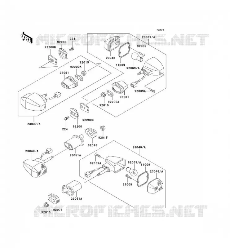CLIGNOTANTS Kawasaki MOTOS 600 2000 NINJA ZX-6R  ZX600-J1