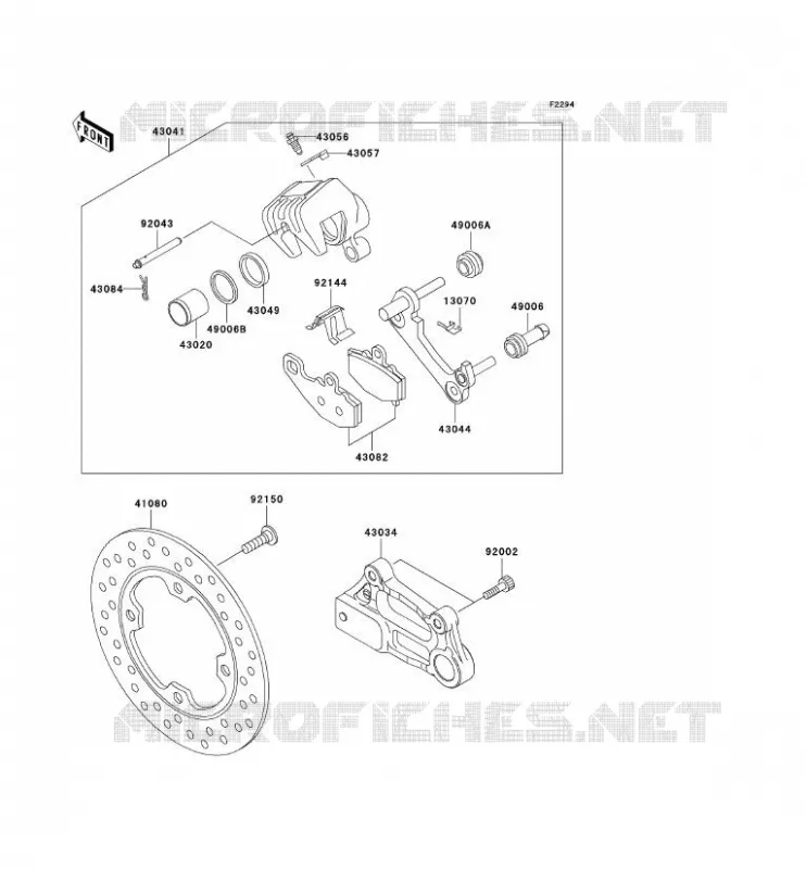 FREIN ARRIERE Kawasaki MOTOS 600 2000 NINJA ZX-6R  ZX600-J1