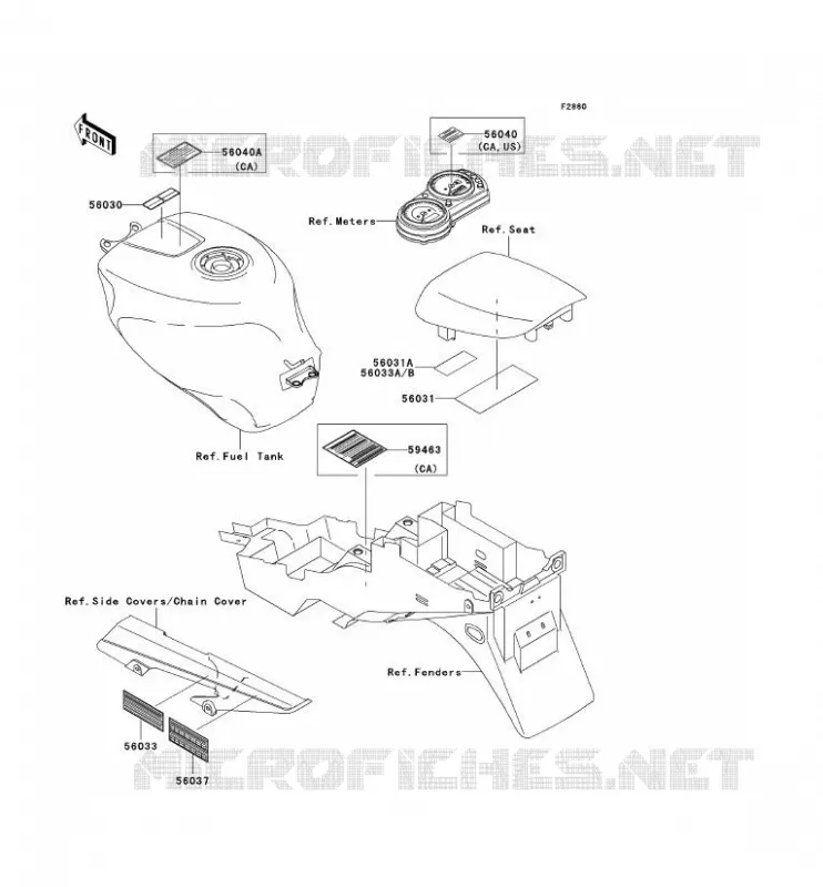 LABEL Kawasaki MOTOS 600 2000 NINJA ZX-6R  ZX600-J1