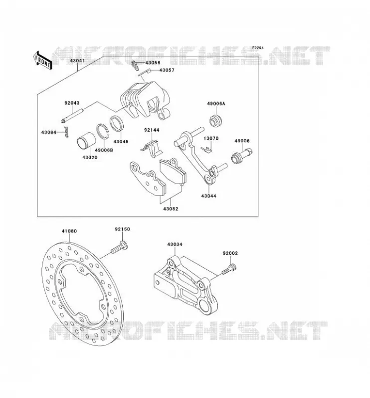FREIN ARRIERE Kawasaki MOTOS 600 2000 NINJA ZX-6R  ZX600-J1H