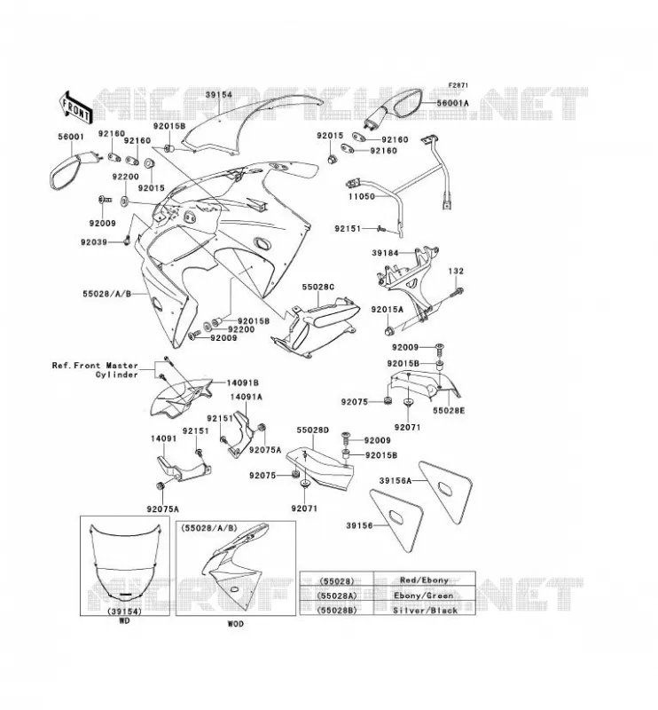 CARENAGE Kawasaki MOTOS 600 2000 NINJA ZX-6R  ZX600-J1P