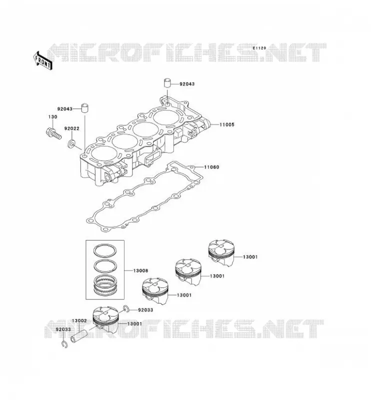 CYLINDRE/PISTON Kawasaki MOTOS 600 2000 NINJA ZX-6R  ZX600-J1P