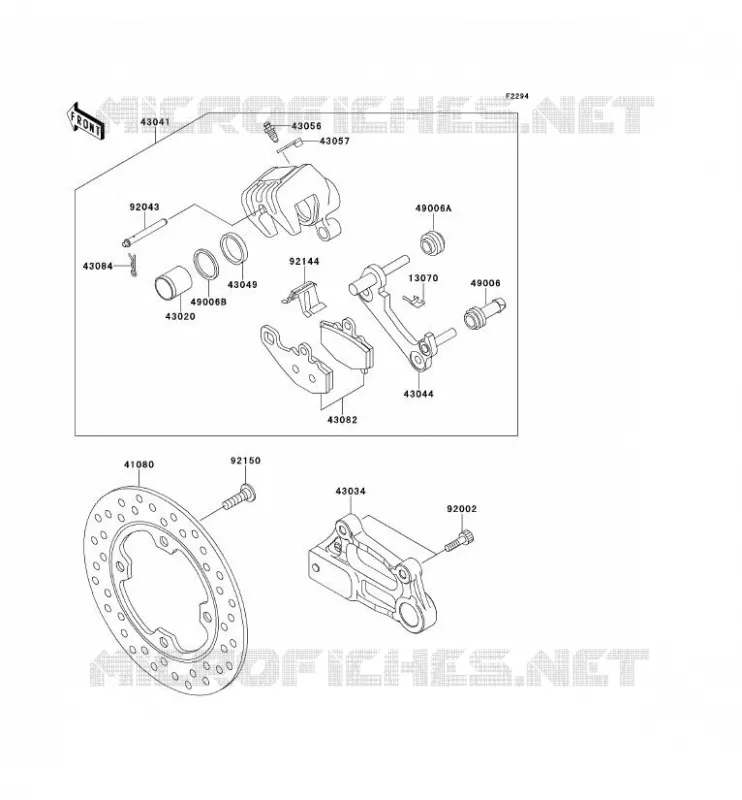 FREIN ARRIERE Kawasaki MOTOS 600 2000 NINJA ZX-6R  ZX600-J1P