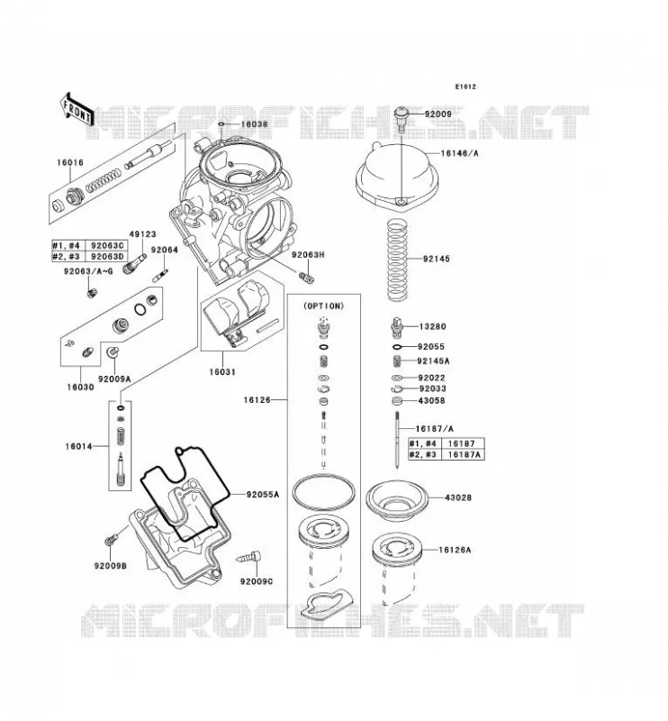 PI&Egrave;CES DE CARBURATEUR Kawasaki MOTOS 600 2000 NINJA ZX-6R  ZX600-J1P