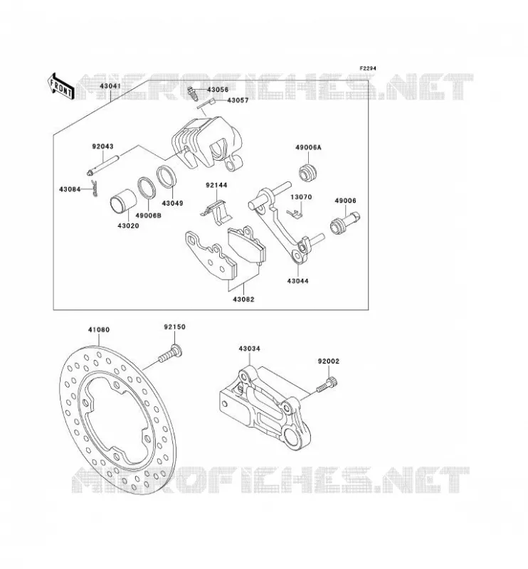 FREIN ARRIERE Kawasaki MOTOS 600 2001 NINJA ZX-6R  ZX600-J2
