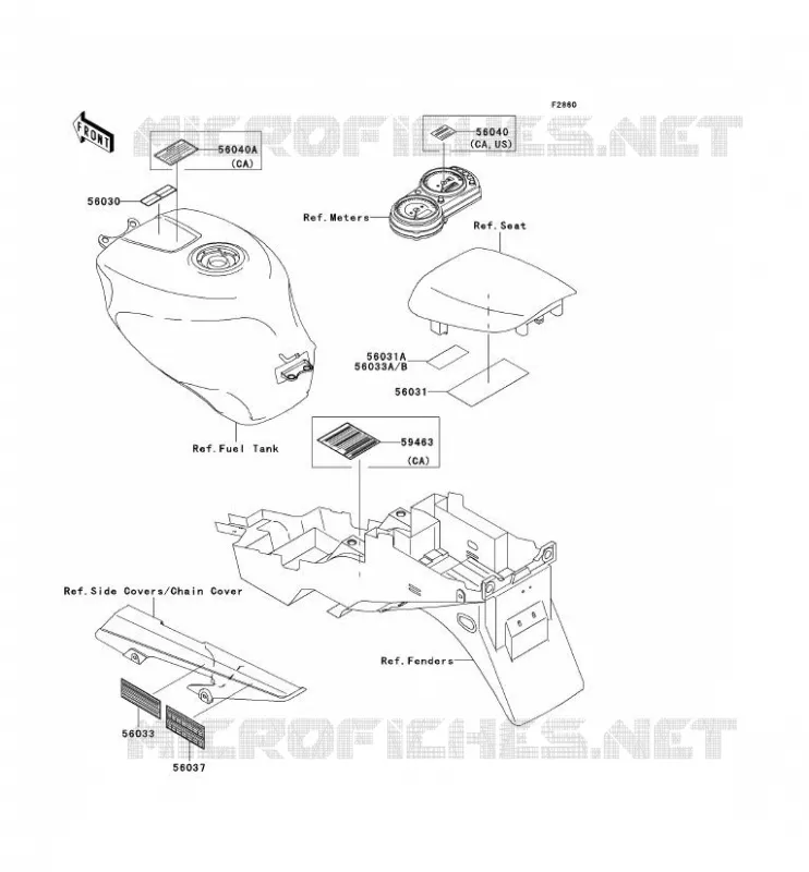 LABEL Kawasaki MOTOS 600 2001 NINJA ZX-6R  ZX600-J2
