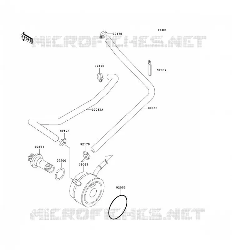 RADIATEUR D'HUILE Kawasaki MOTOS 600 2001 NINJA ZX-6R  ZX600-J2