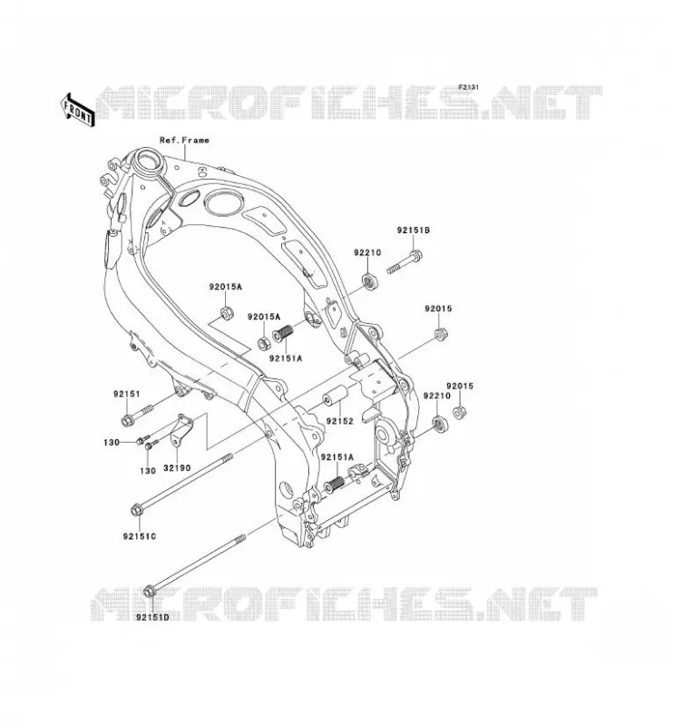 PIECE DE CADRE (COUVERTURE) Kawasaki MOTOS 600 2001 NINJA ZX-6R  ZX600-J2P