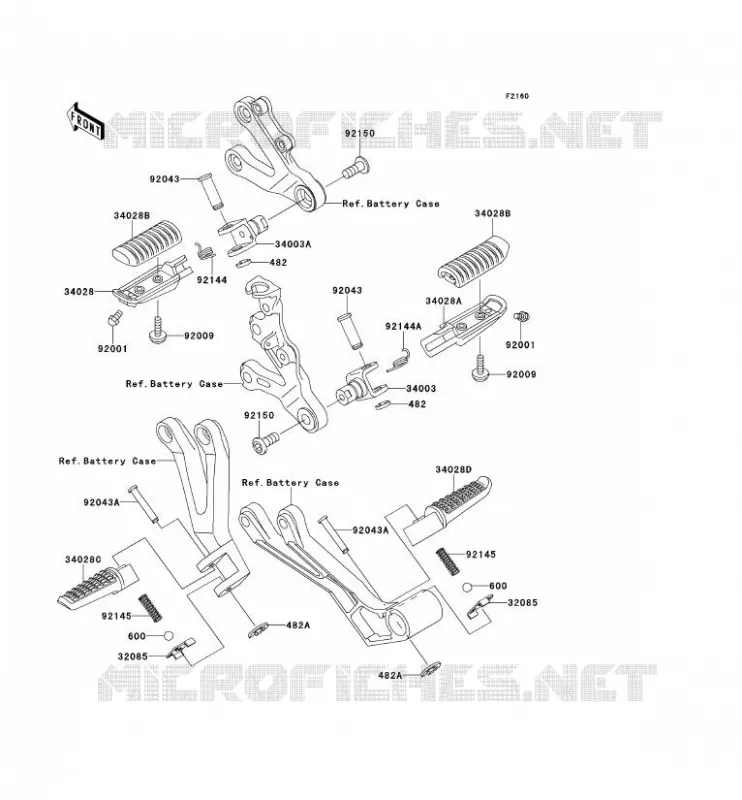 REPOSE PIED Kawasaki MOTOS 600 2001 NINJA ZX-6R  ZX600-J2P