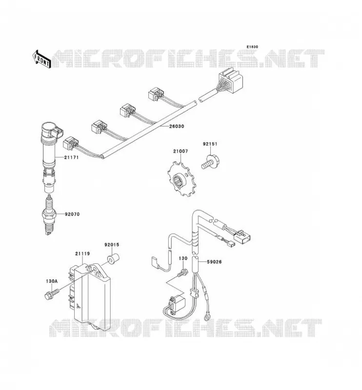 SYSTEME D&acute;ALLUMAGE Kawasaki MOTOS 600 2001 NINJA ZX-6R  ZX600-J2P