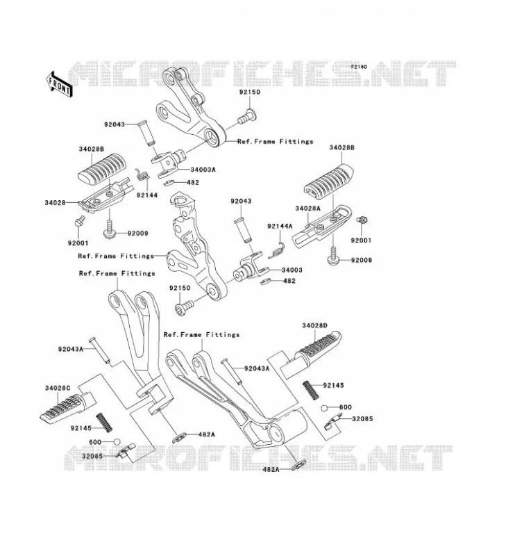 REPOSE PIED Kawasaki MOTOS 600 2002 NINJA ZX-6R  ZX600-J3