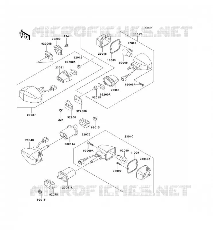 CLIGNOTANTS Kawasaki MOTOS 600 2007 ZZR600  ZX600J7F