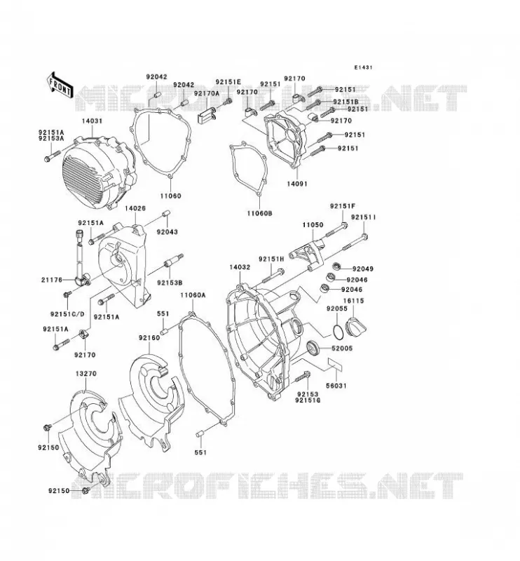COUVERCLES MOTEUR Kawasaki MOTOS 600 2007 ZZR600  ZX600J7F