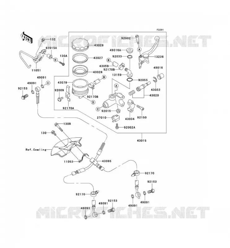 MAITRE CYLINDRE AV Kawasaki MOTOS 600 2007 ZZR600  ZX600J7F