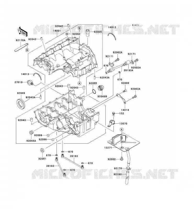 CARTER MOTEUR(S) Kawasaki MOTOS 600 2007 ZZR600  ZX600J7F