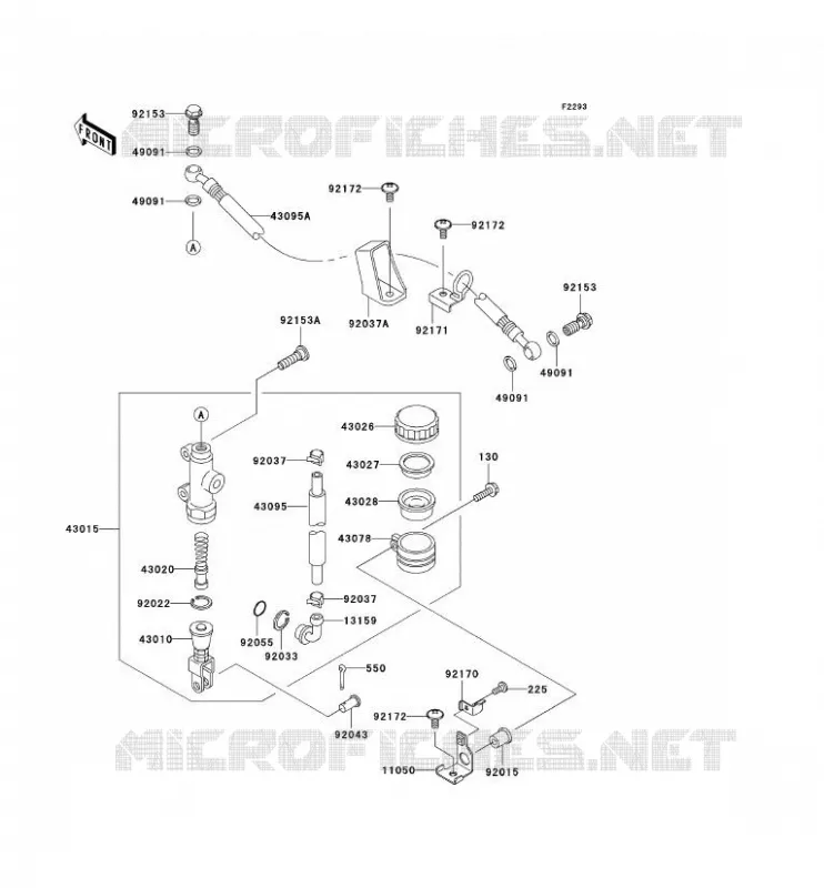 MAITRE CYLINDRE ARRI&Egrave;RE Kawasaki MOTOS 600 2007 ZZR600  ZX600J7F