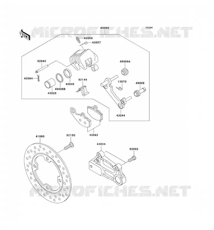 FREIN ARRIERE Kawasaki MOTOS 600 2008 ZZR600  ZX600J8F