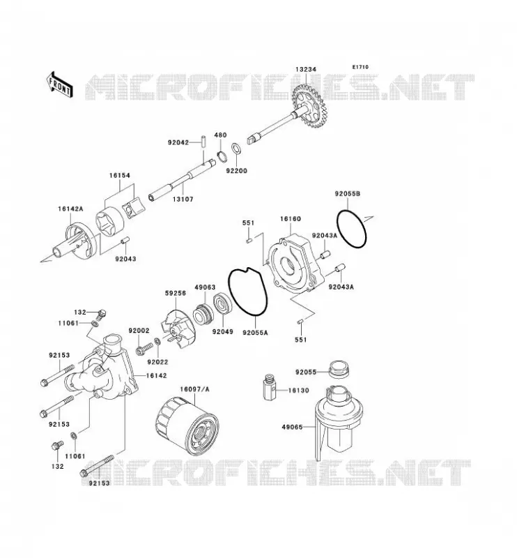 POMPE A HUILE/FILTRE &Agrave; HUILE Kawasaki MOTOS 600 2008 ZZR600  ZX600J8F