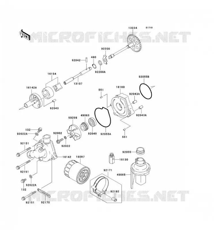 POMPE A HUILE Kawasaki MOTOS 600 2003 NINJA ZX-6RR  ZX600-K1H