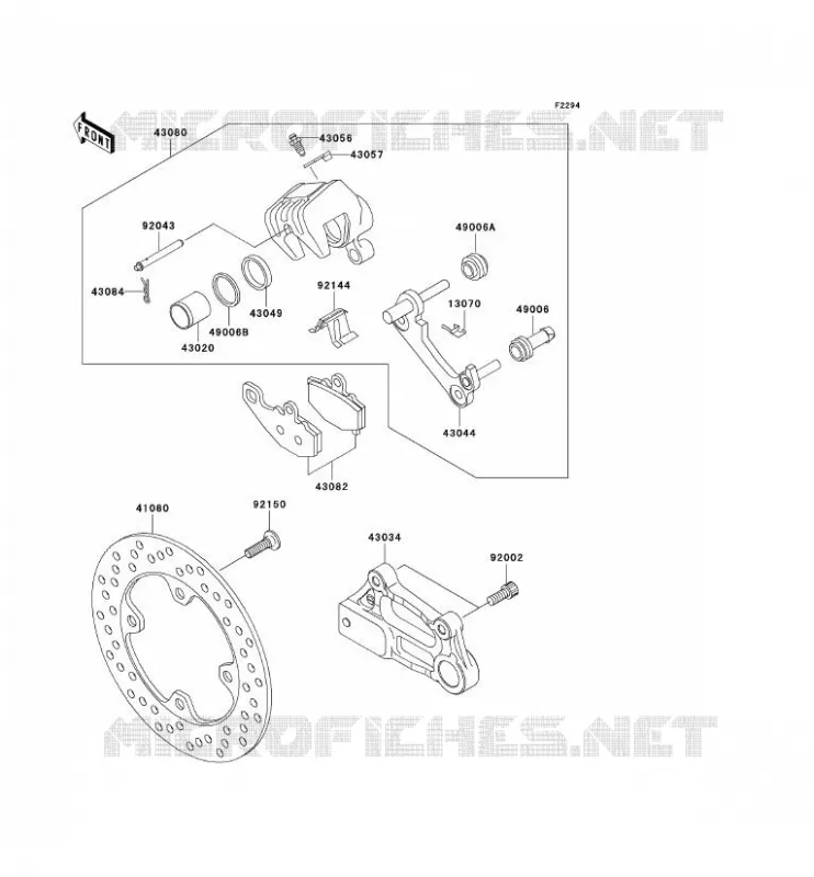 FREIN ARRIERE Kawasaki MOTOS 600 2004 NINJA ZX-6RR  ZX600-M1H