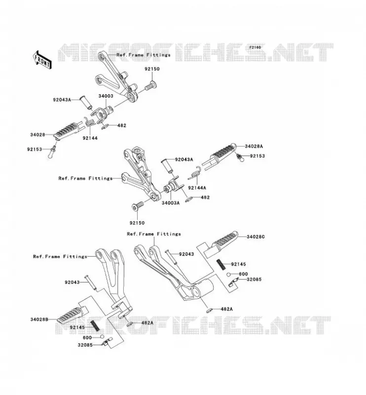 REPOSE PIED Kawasaki MOTOS 600 2004 NINJA ZX-6RR  ZX600-M1H