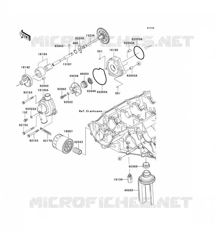 POMPE A HUILE/FILTRE &Agrave; HUILE Kawasaki MOTOS 600 2005 NINJA ZX-6RR  ZX600-N1