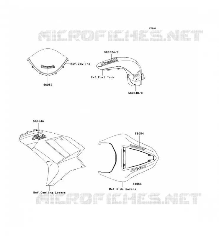 DECALS(SILVER) Kawasaki MOTOS 600 2007 NINJA ZX-6R  ZX600P7F
