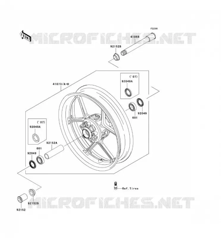 ROUE AVANT Kawasaki MOTOS 600 2007 NINJA ZX-6R  ZX600P7F