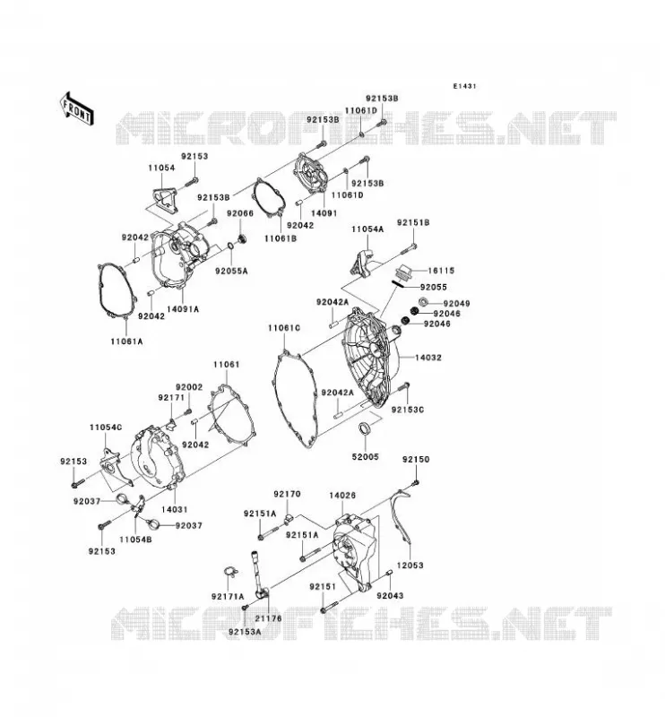COUVERCLES MOTEUR Kawasaki MOTOS 600 2007 NINJA ZX-6R  ZX600P7F
