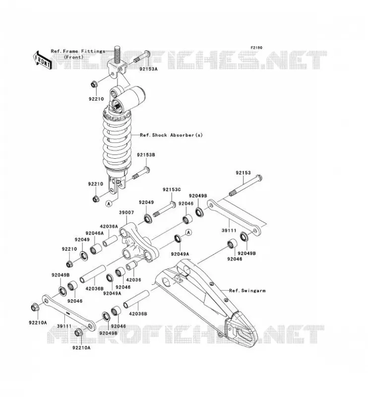 SUSPENSION Kawasaki MOTOS 600 2007 NINJA ZX-6R  ZX600P7F