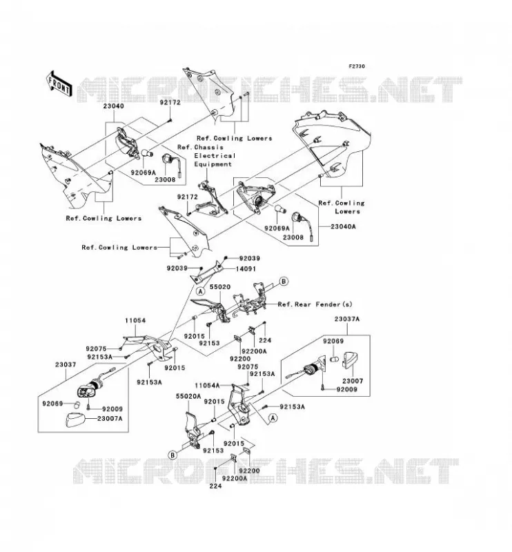 CLIGNOTANTS Kawasaki MOTOS 600 2007 NINJA ZX-6R  ZX600P7F
