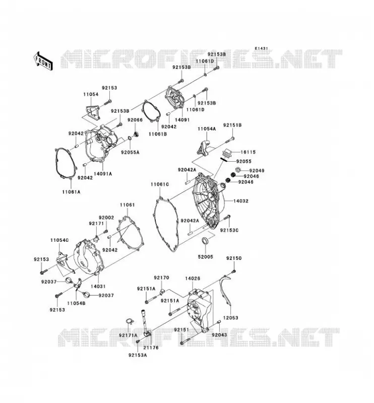COUVERCLES MOTEUR Kawasaki MOTOS 600 2008 NINJA ZX-6R  ZX600P8F
