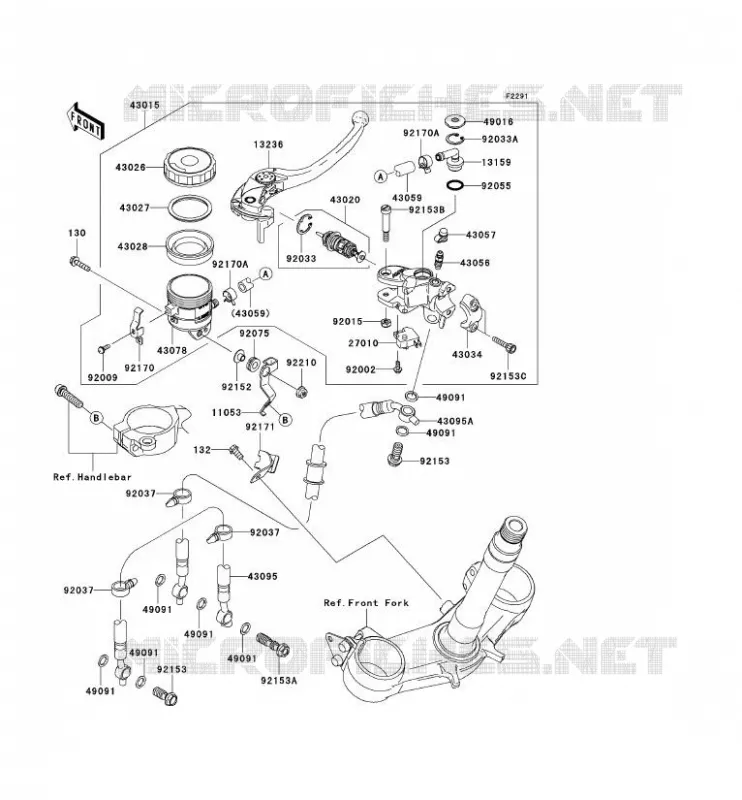MAITRE CYLINDRE AV Kawasaki MOTOS 600 2008 NINJA ZX-6R  ZX600P8F